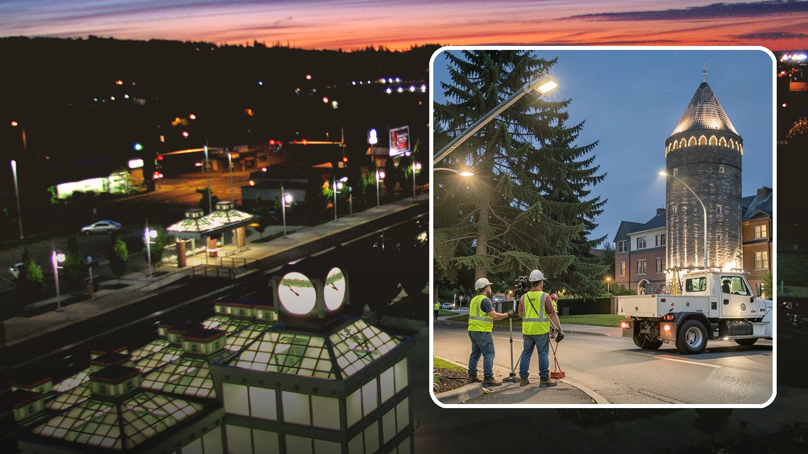 Accent Lighting in Auburn, King County, WA - Feature lighting that highlights municipal landmarks, monuments, and architectural elements.