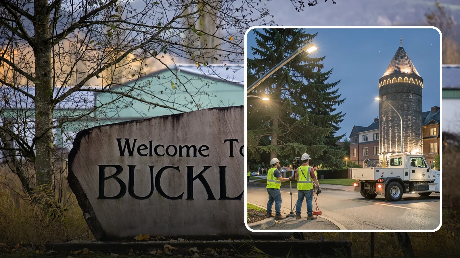 Accent Lighting in Buckley, Pierce County, WA - Feature lighting that highlights municipal landmarks, monuments, and architectural elements.