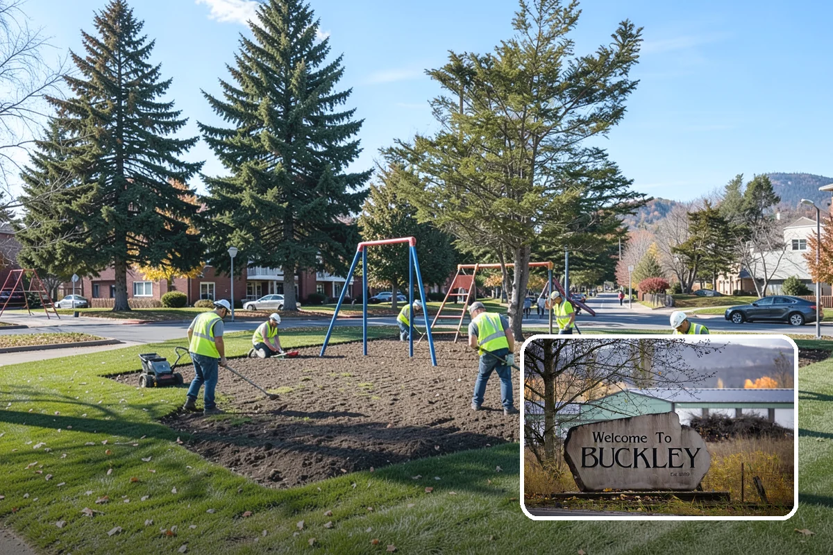 Accent Lighting in Buckley, Pierce County, WA - Showcases civic landmarks and architectural features
