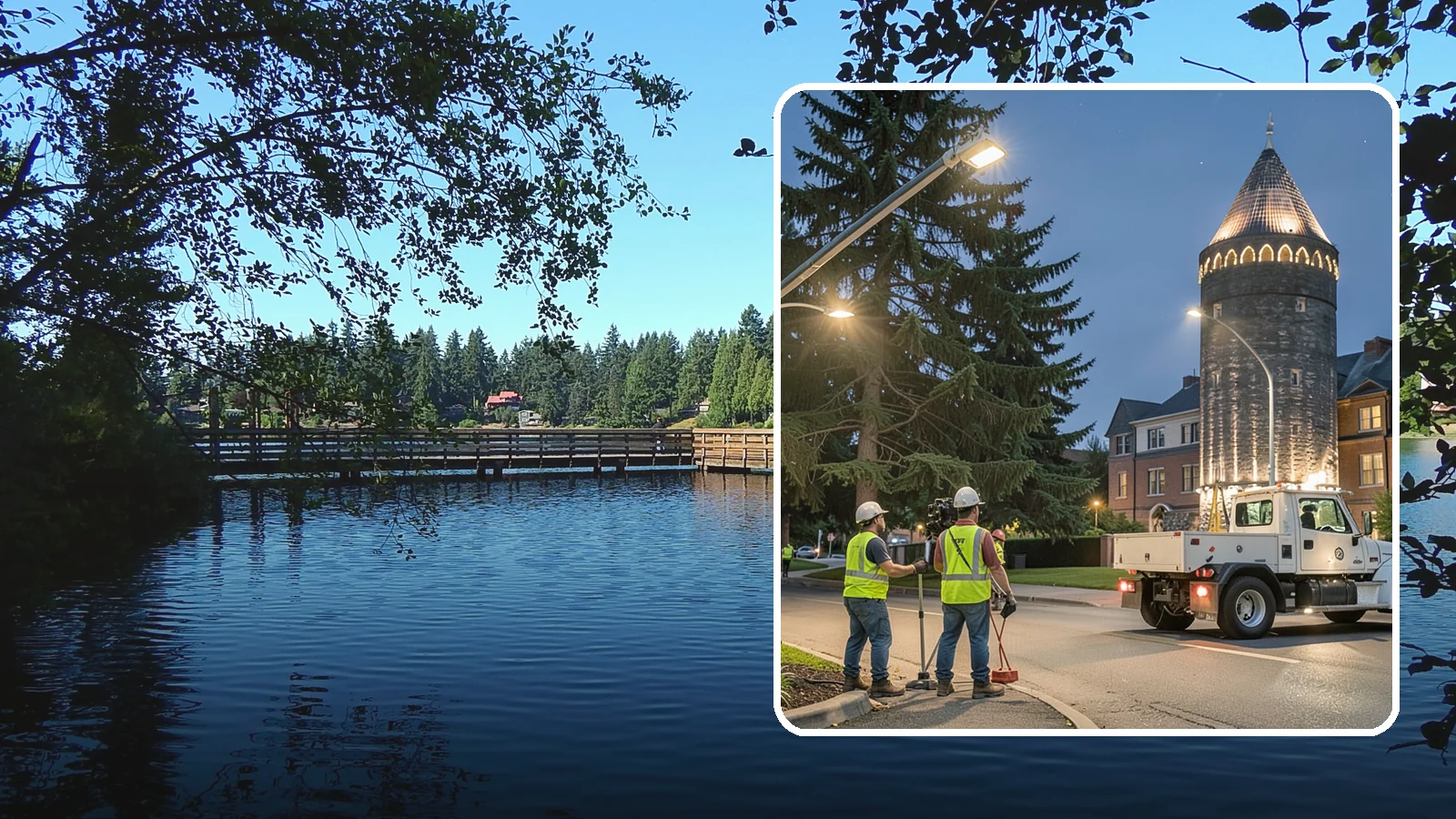 Accent Lighting in Federal Way, King County, WA - Feature lighting that highlights municipal landmarks, monuments, and architectural elements.