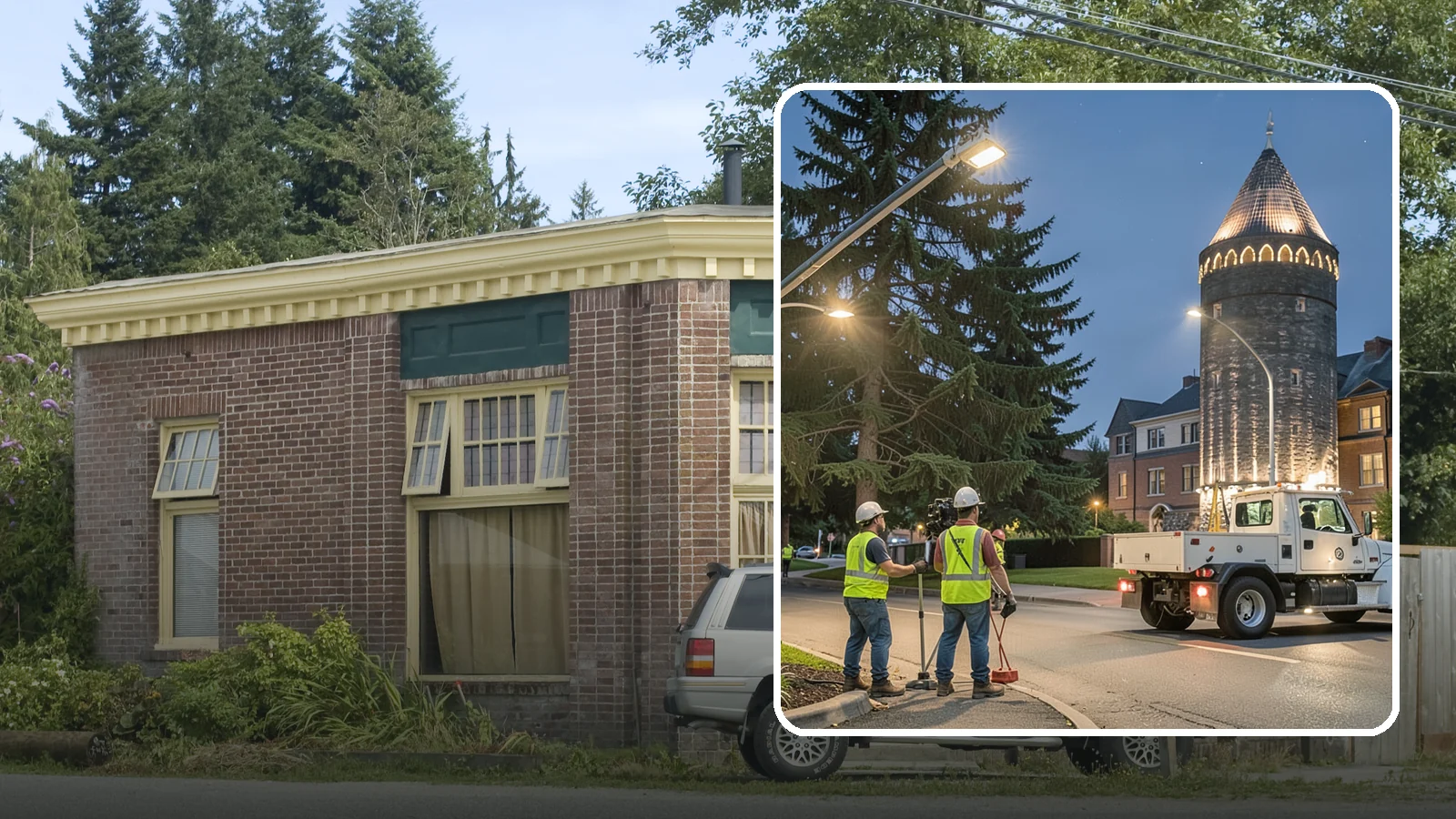 Accent Lighting in Hamilton, Skagit County, WA - Feature lighting that highlights municipal landmarks, monuments, and architectural elements.