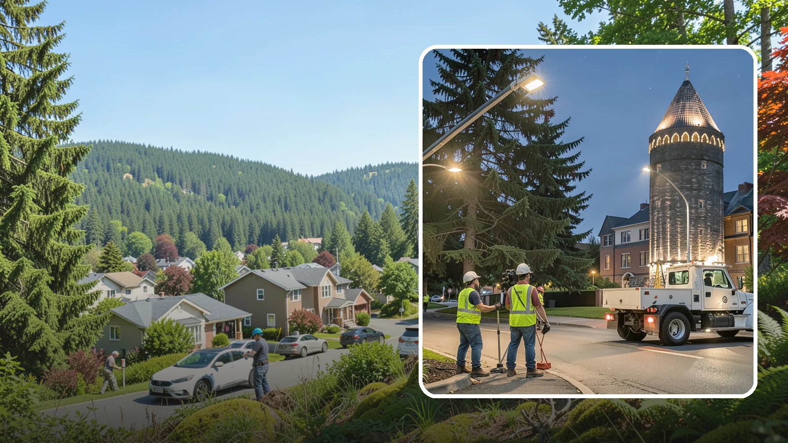 Accent Lighting in Index, Snohomish County, WA - Feature lighting that highlights municipal landmarks, monuments, and architectural elements.