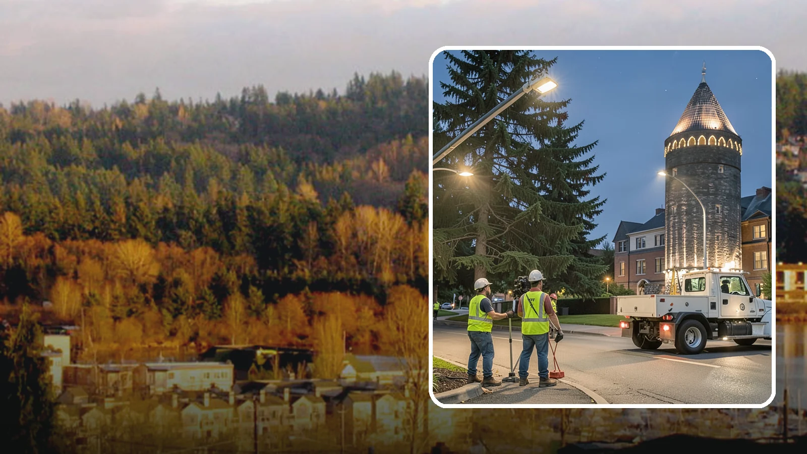 Accent Lighting in Kenmore, King County, WA - Feature lighting that highlights municipal landmarks, monuments, and architectural elements.