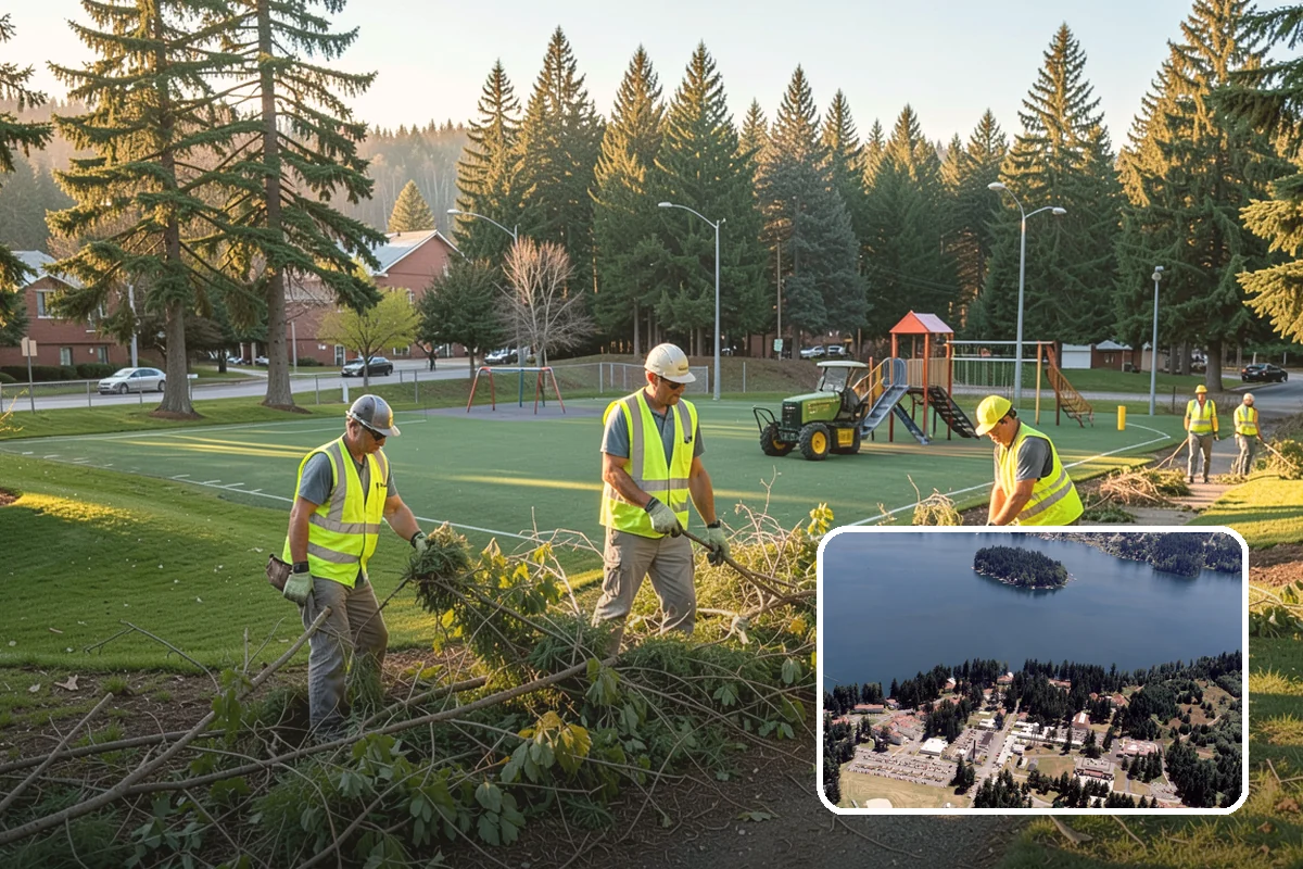 Accent Lighting in Lakewood, Pierce County, WA - Showcases civic landmarks and architectural features