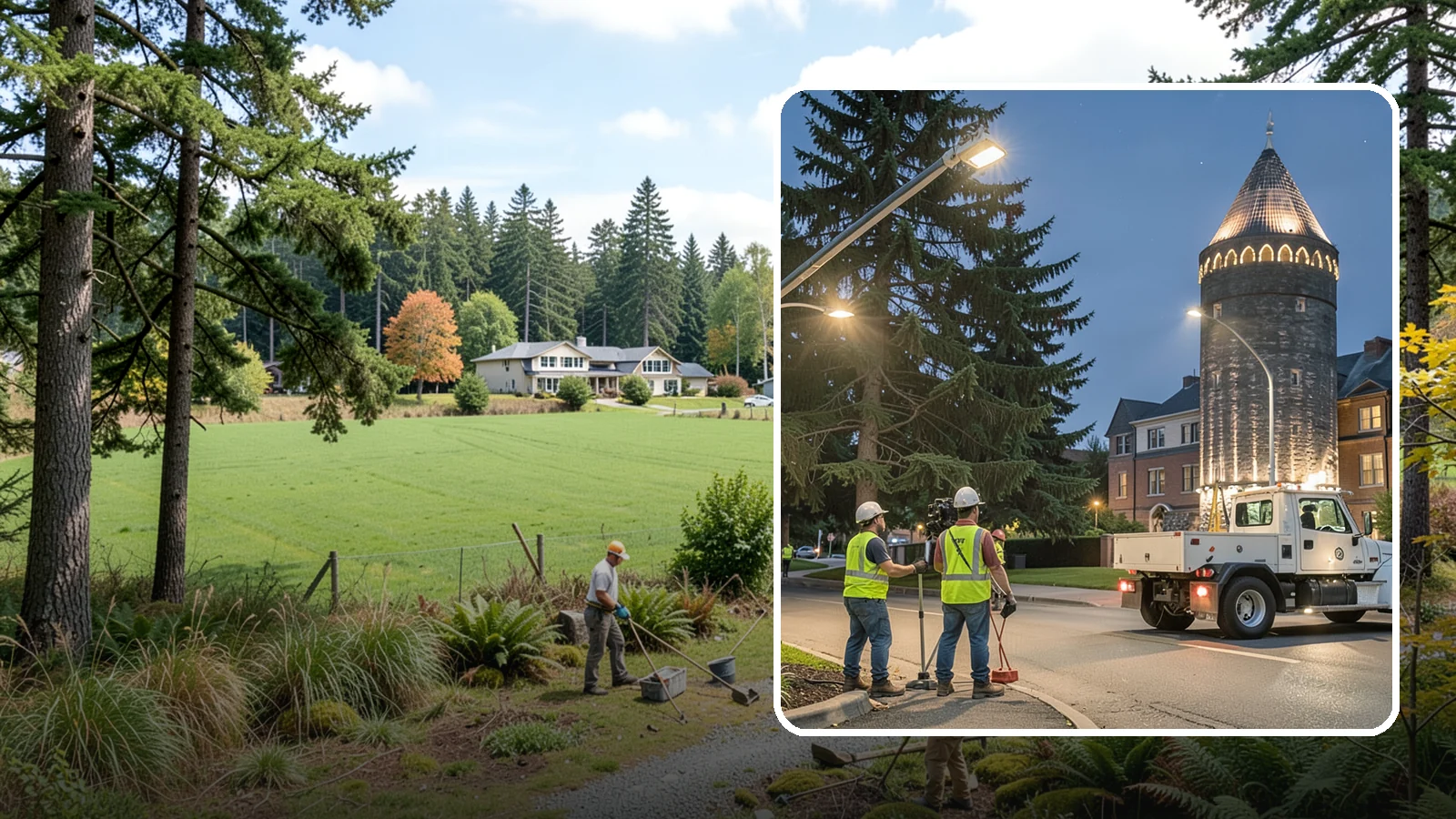 Accent Lighting in Lyman, Skagit County, WA - Feature lighting that highlights municipal landmarks, monuments, and architectural elements.