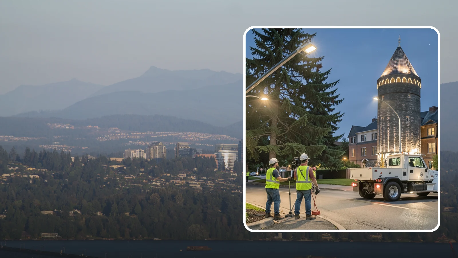 Accent Lighting in Medina, King County, WA - Feature lighting that highlights municipal landmarks, monuments, and architectural elements.