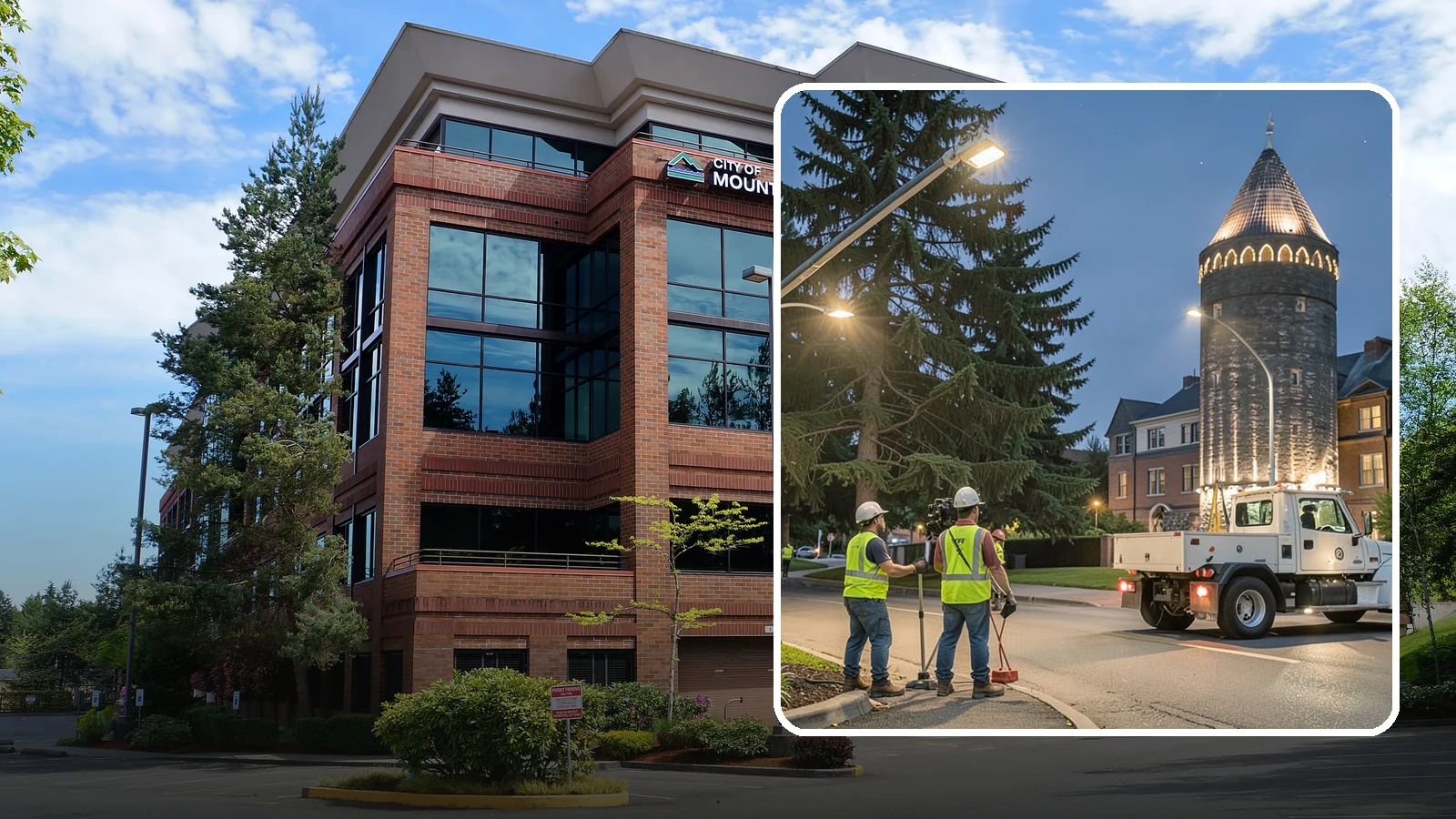 Accent Lighting in Mountlake Terrace, Snohomish County, WA - Feature lighting that highlights municipal landmarks, monuments, and architectural elements.
