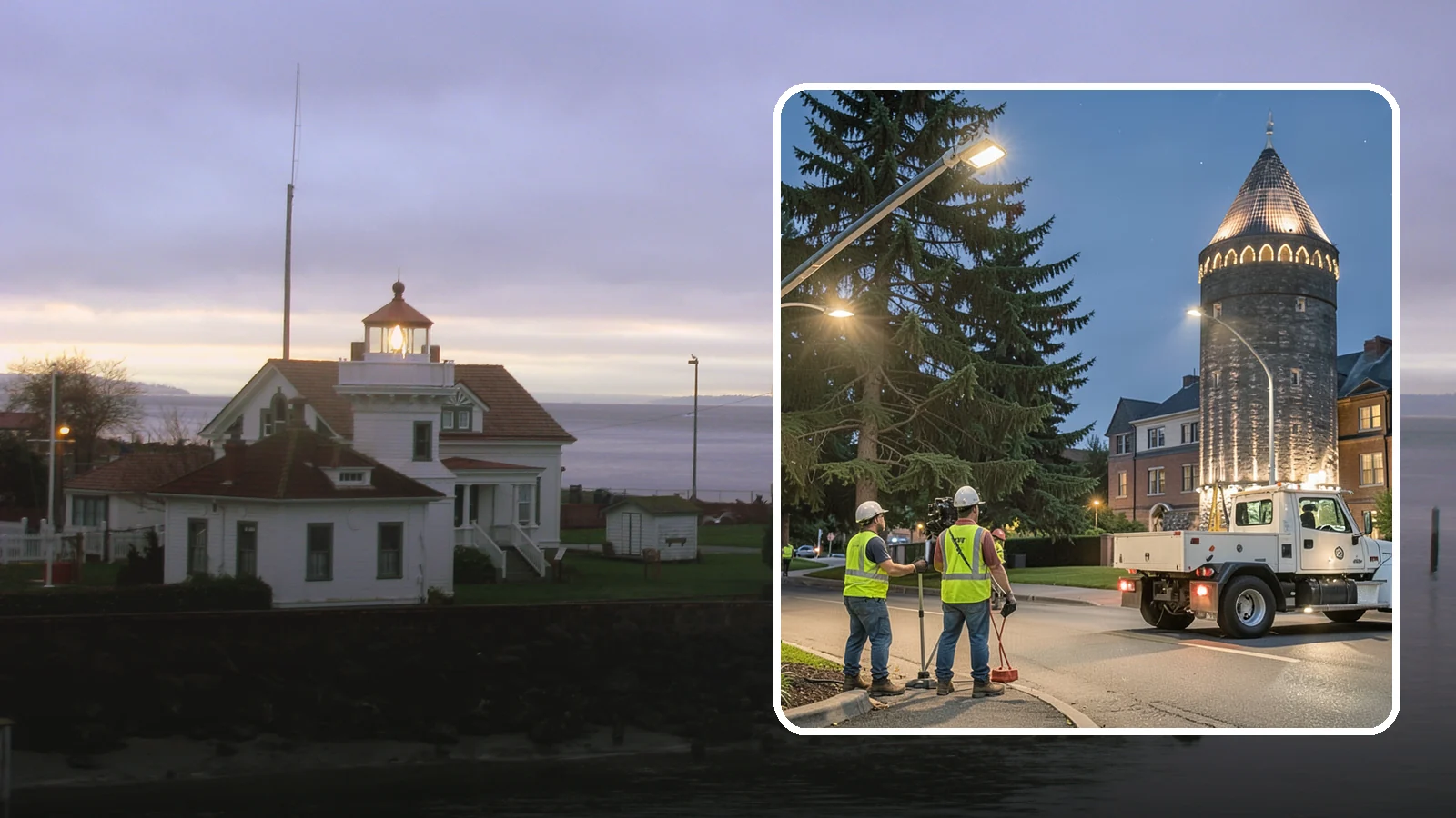 Accent Lighting in Mukilteo, Snohomish County, WA - Feature lighting that highlights municipal landmarks, monuments, and architectural elements.