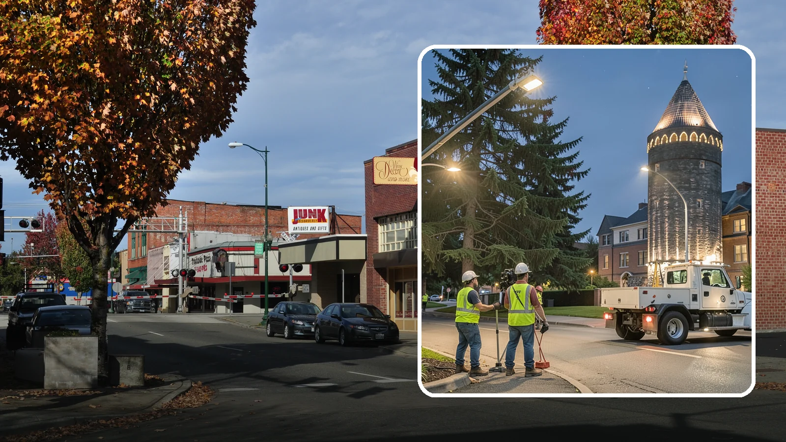 Accent Lighting in Puyallup, Pierce County, WA - Feature lighting that highlights municipal landmarks, monuments, and architectural elements.