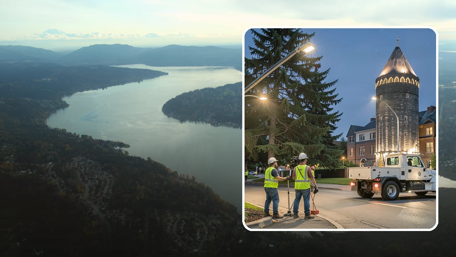 Accent Lighting in Sammamish, King County, WA - Feature lighting that highlights municipal landmarks, monuments, and architectural elements.