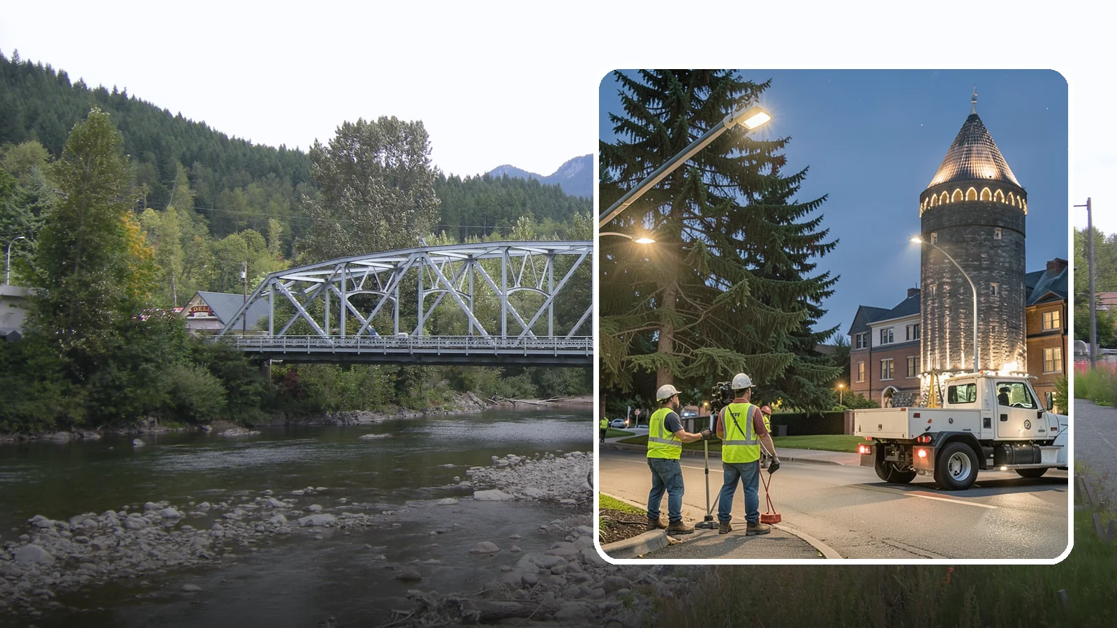 Accent Lighting in Skykomish, King County, WA - Feature lighting that highlights municipal landmarks, monuments, and architectural elements.