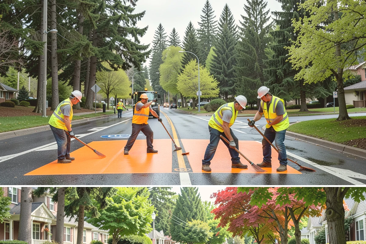ADA Ramp Improvements in Beaux Arts Village, King County, WA - Ramp construction is scheduled in the dry summer season for reliable concrete curing before adjacent gutters carry winter runoff.
