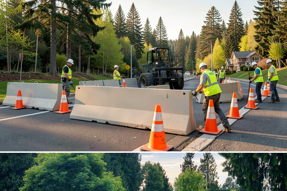 ADA Ramp Improvements in Bonney Lake, Pierce County, WA - Ramp construction is scheduled in the dry summer season for reliable concrete curing before adjacent gutters carry winter runoff.