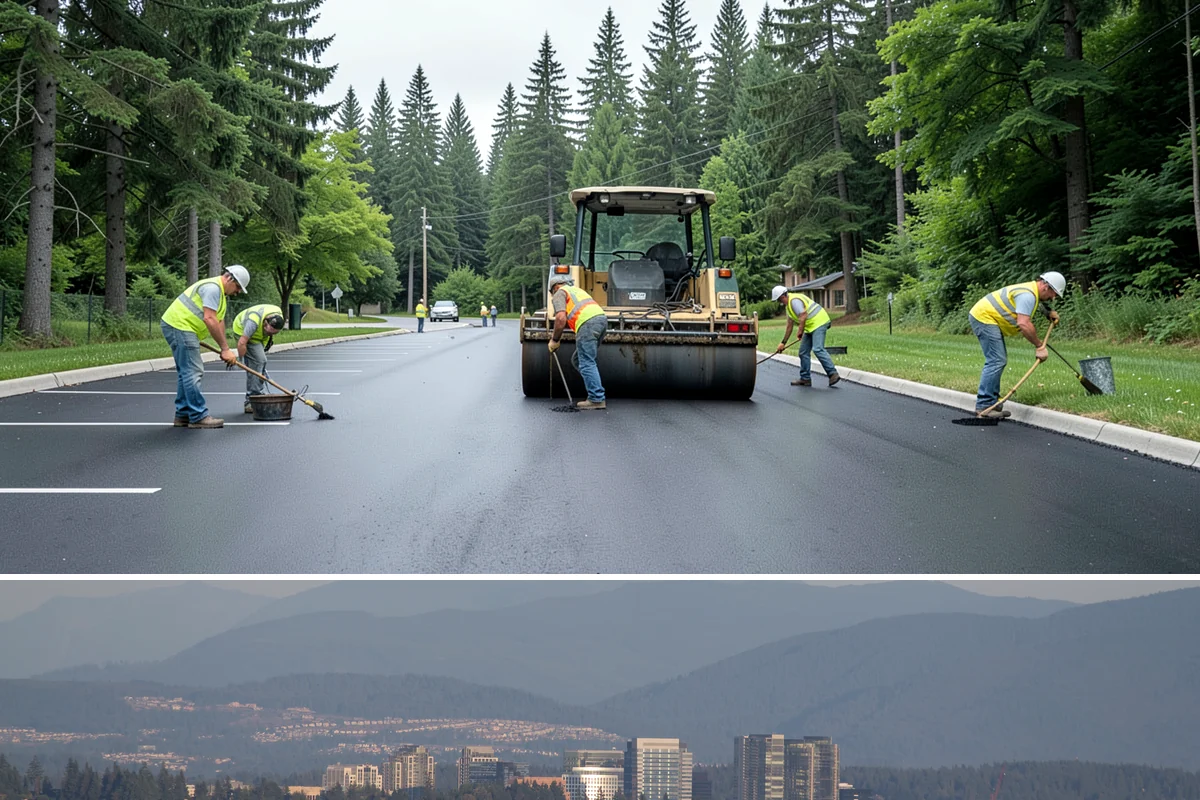 ADA Ramp Improvements in Medina, King County, WA - Ramp construction is scheduled in the dry summer season for reliable concrete curing before adjacent gutters carry winter runoff.