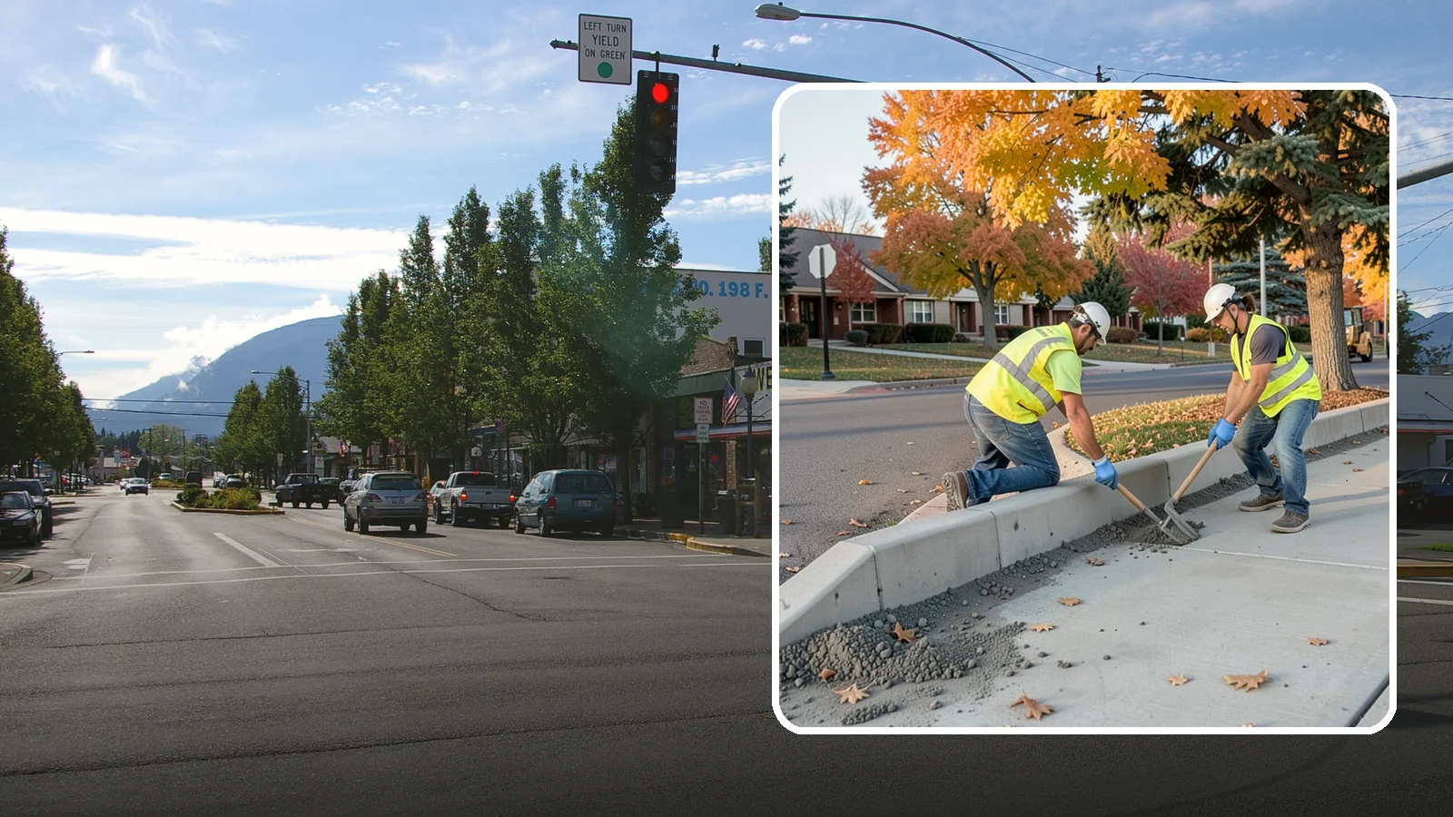 ADA Ramp Improvements in North Bend, King County, WA - ADA curb ramp improvements that bring pedestrian crossings into compliance with current accessibility standards.