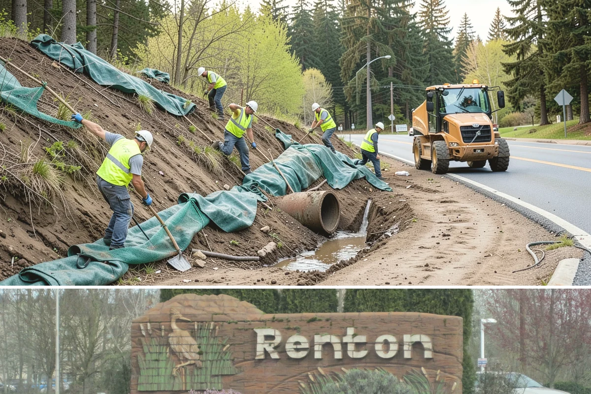 ADA Ramp Improvements in Renton, King County, WA - Ramp construction is scheduled in the dry summer season for reliable concrete curing before adjacent gutters carry winter runoff.