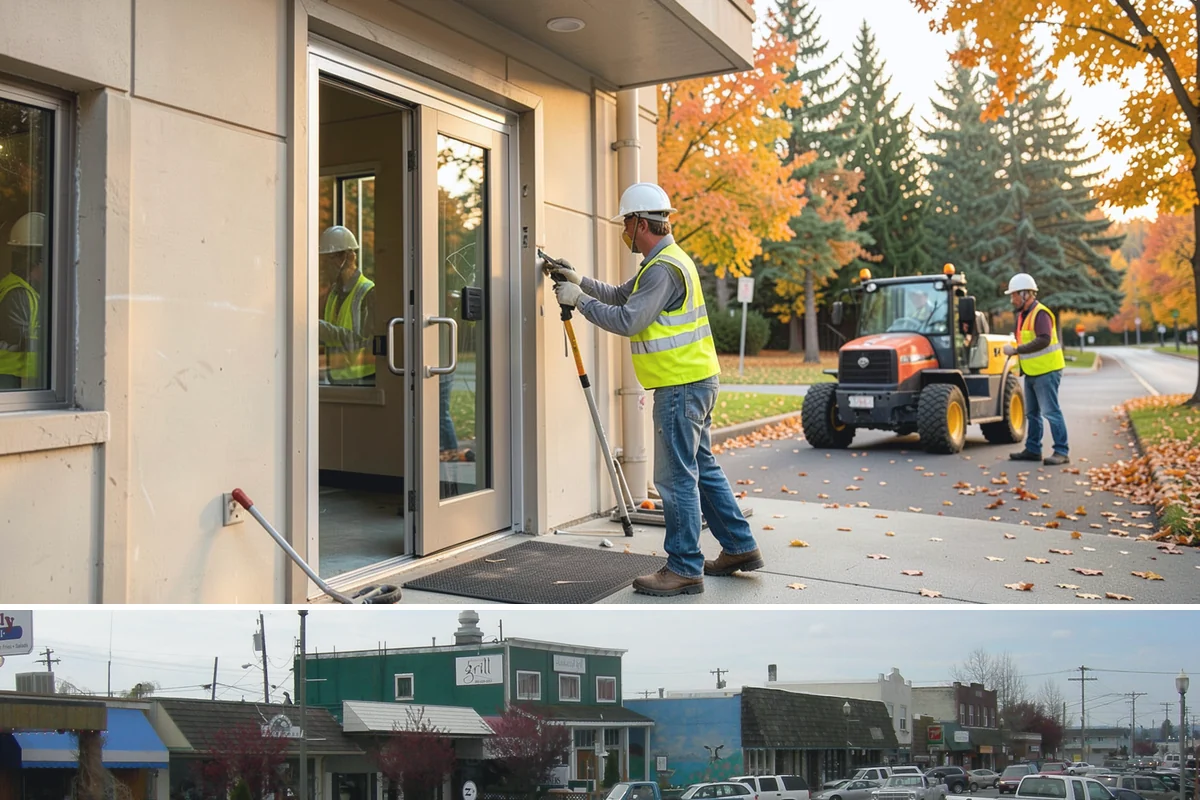 ADA Ramp Improvements in Stanwood, Snohomish County, WA - Ramp construction is scheduled in the dry summer season for reliable concrete curing before adjacent gutters carry winter runoff.