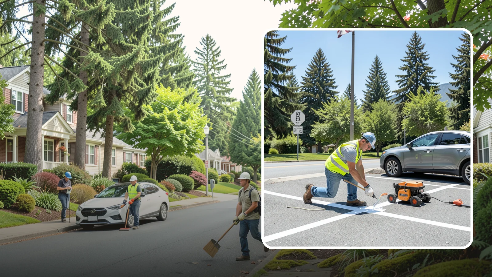 ADA Stall Striping in Beaux Arts Village, King County, WA - ADA stall striping brings accessible parking into compliance with layout, signage, and markings.