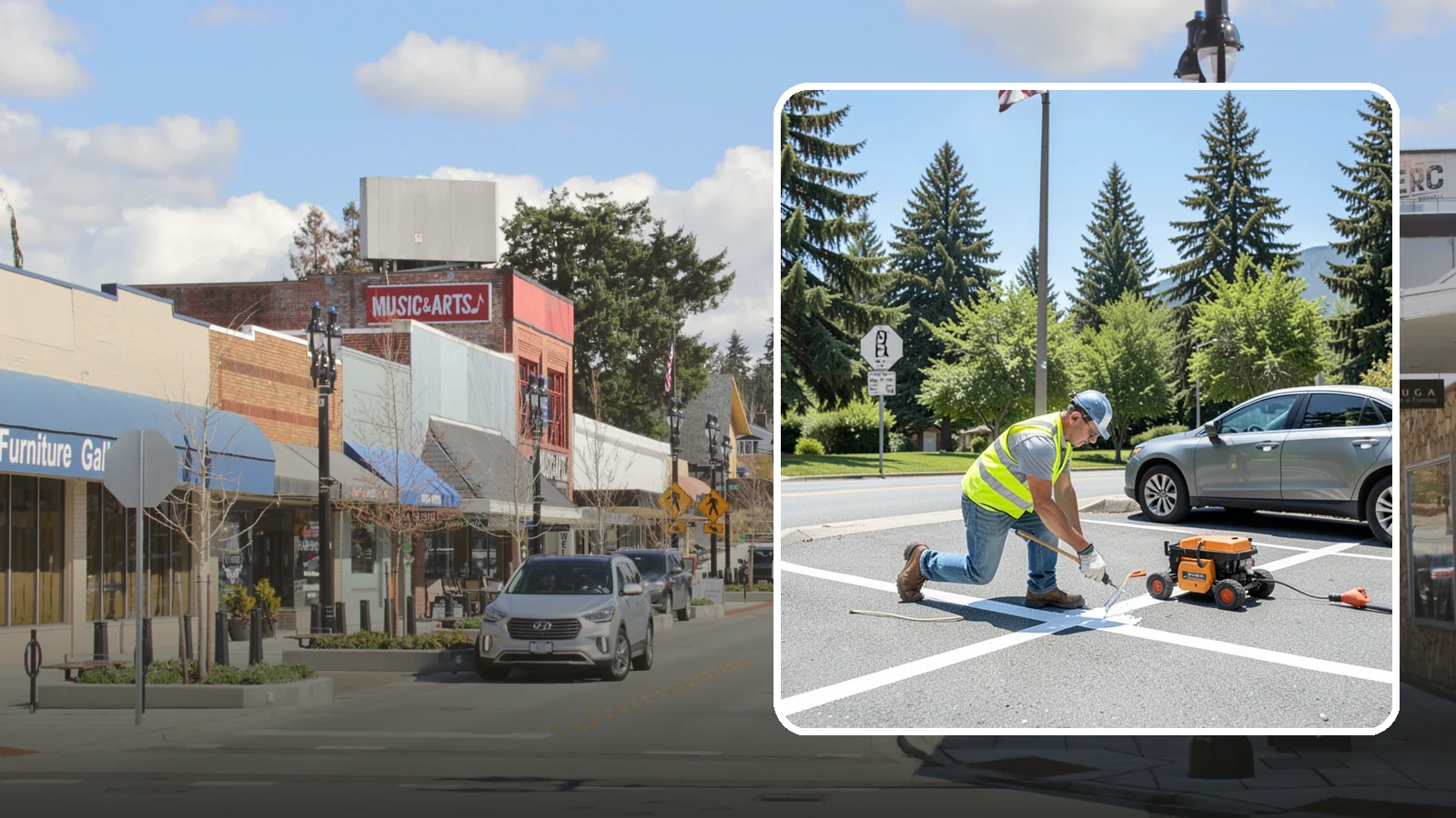 ADA Stall Striping in Bothell, King County, WA - ADA stall striping brings accessible parking into compliance with layout, signage, and markings.