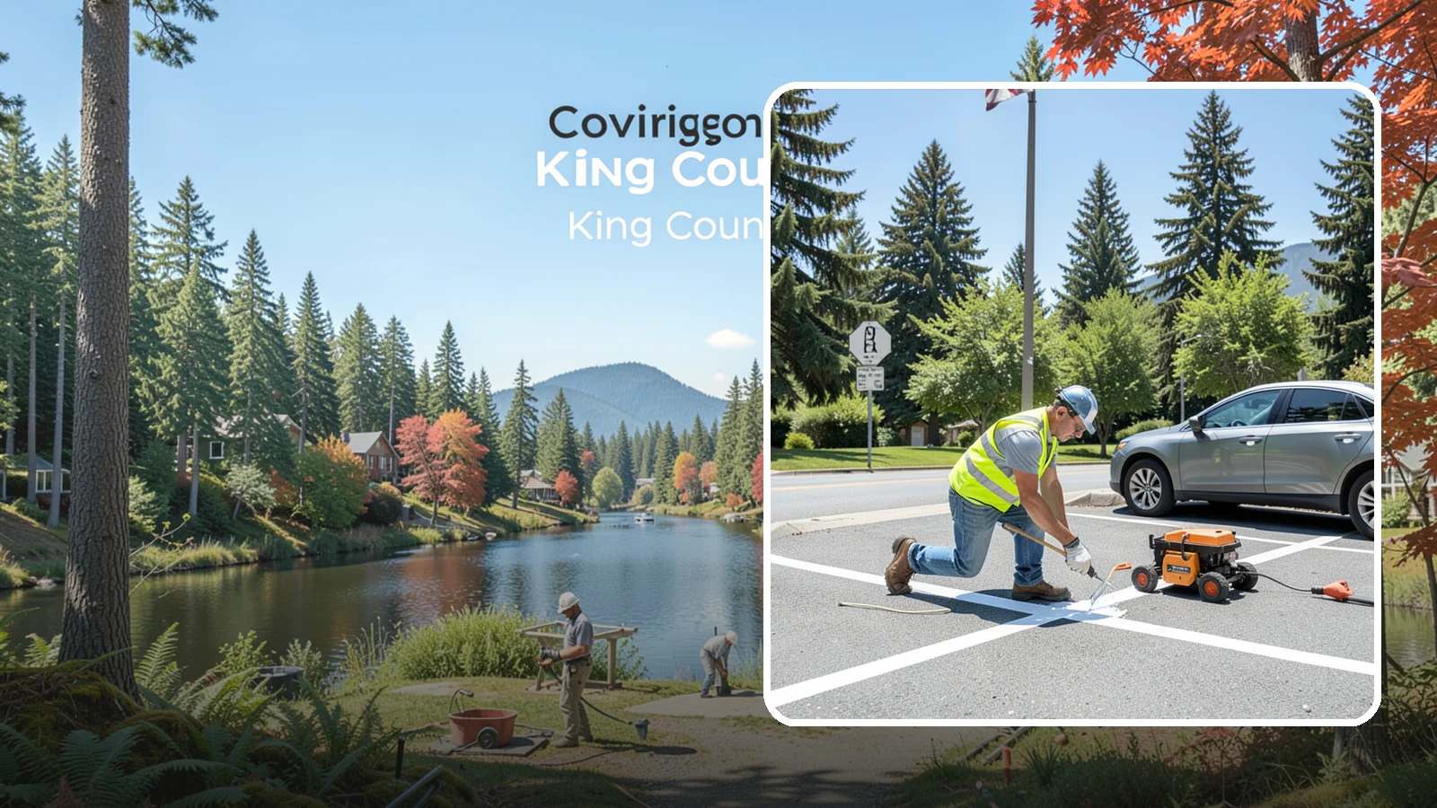 ADA Stall Striping in Covington, King County, WA - ADA stall striping brings accessible parking into compliance with layout, signage, and markings.