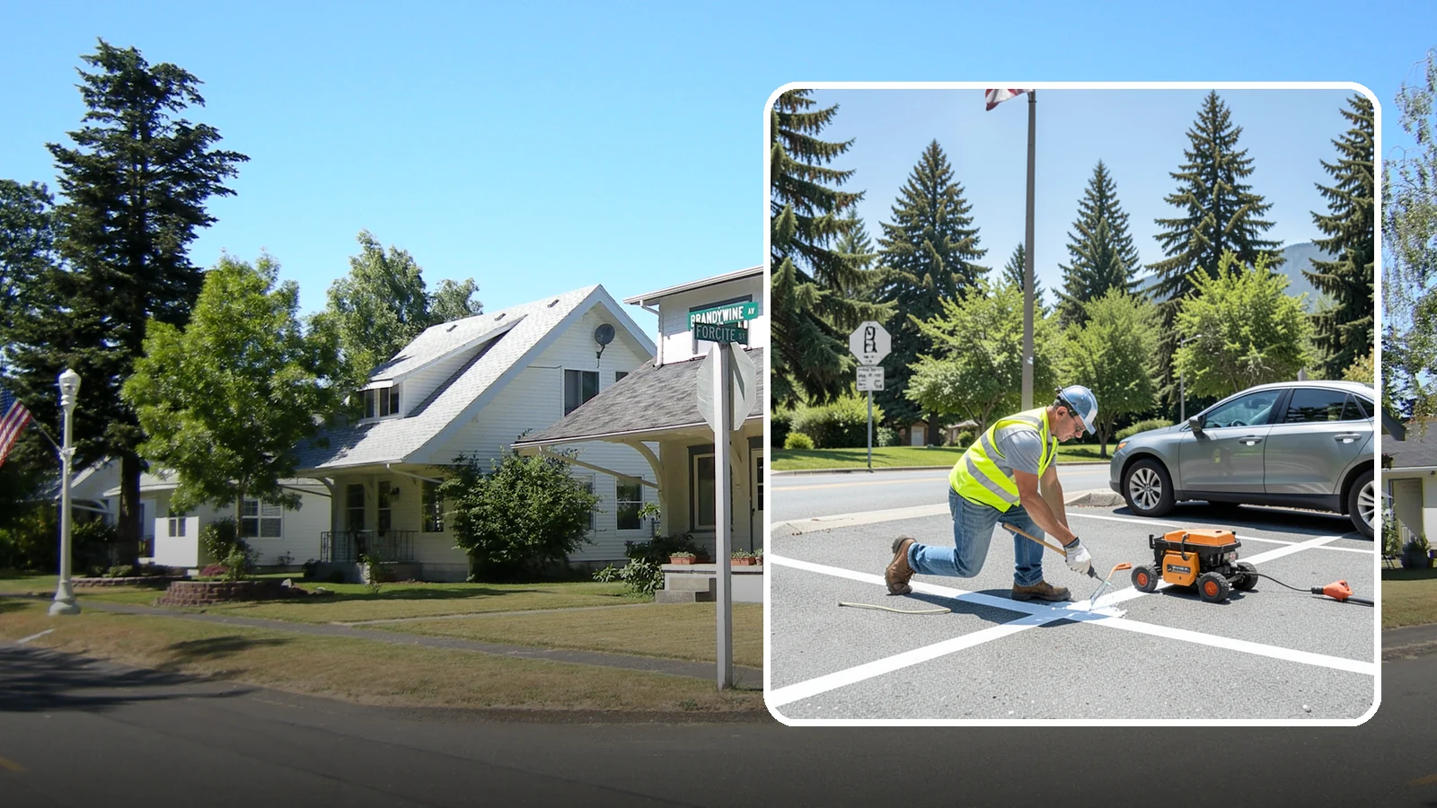 ADA Stall Striping in DuPont, Pierce County, WA - ADA stall striping brings accessible parking into compliance with layout, signage, and markings.