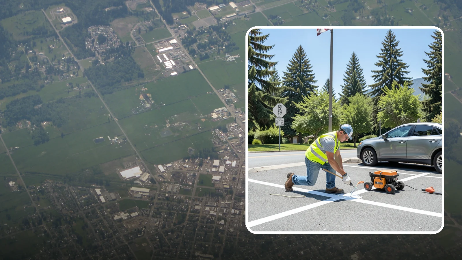 ADA Stall Striping in Enumclaw, King County, WA - ADA stall striping brings accessible parking into compliance with layout, signage, and markings.