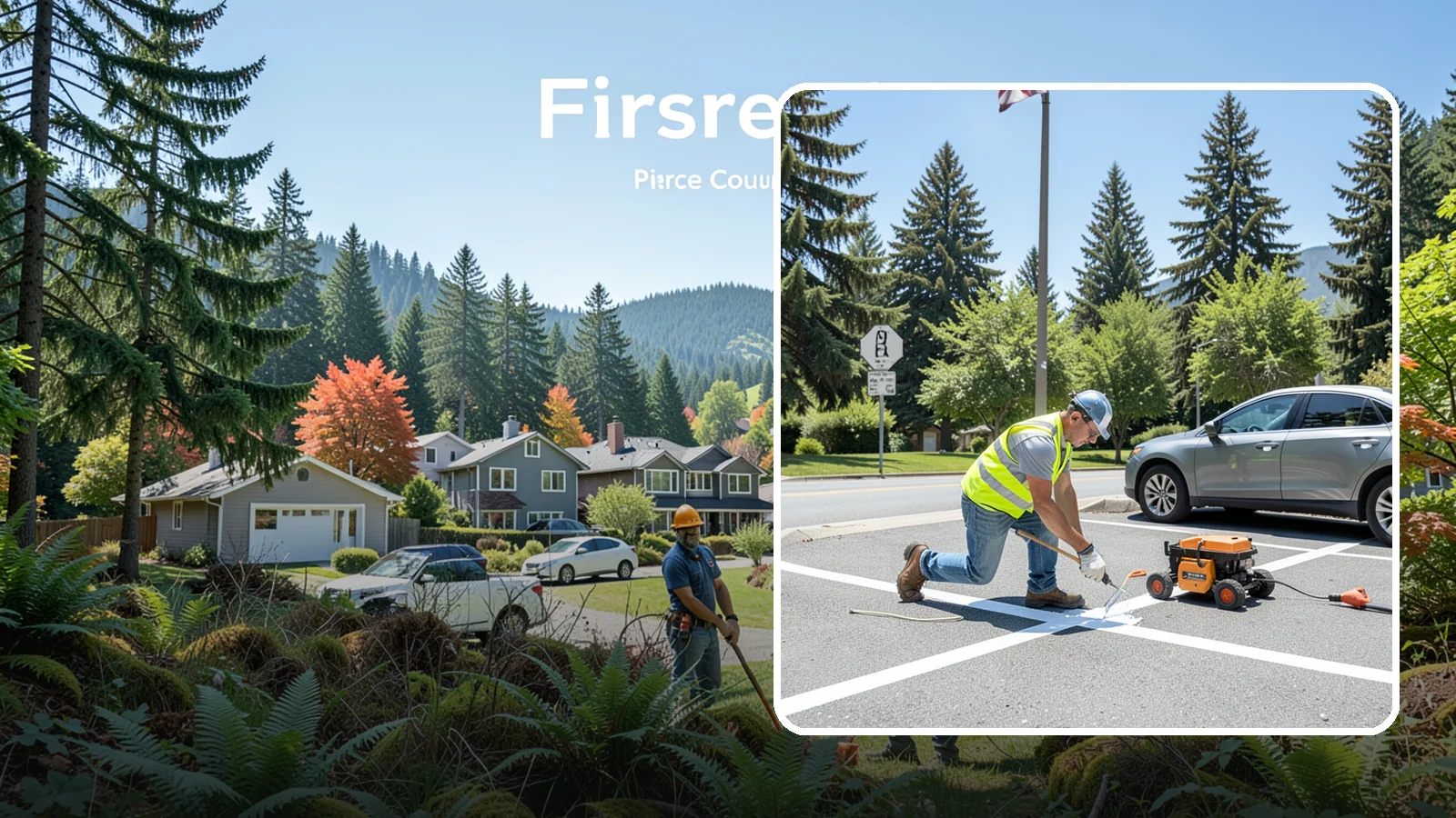 ADA Stall Striping in Fircrest, Pierce County, WA - ADA stall striping brings accessible parking into compliance with layout, signage, and markings.