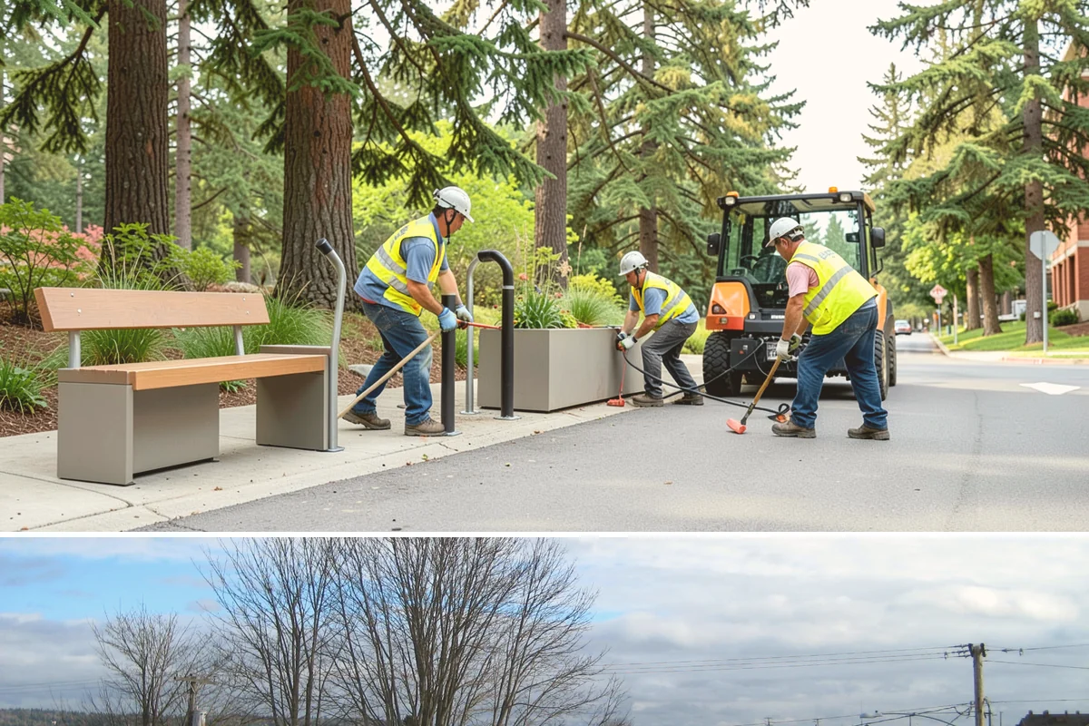 ADA Stall Striping in Langley, Island County, WA - Accessible striping pairs with dry-season lot work, though compliance-driven corrections are scheduled as soon as deficiencies...