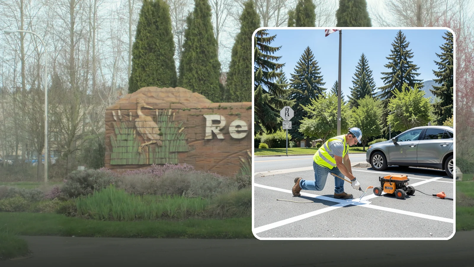 ADA Stall Striping in Renton, King County, WA - ADA stall striping brings accessible parking into compliance with layout, signage, and markings.