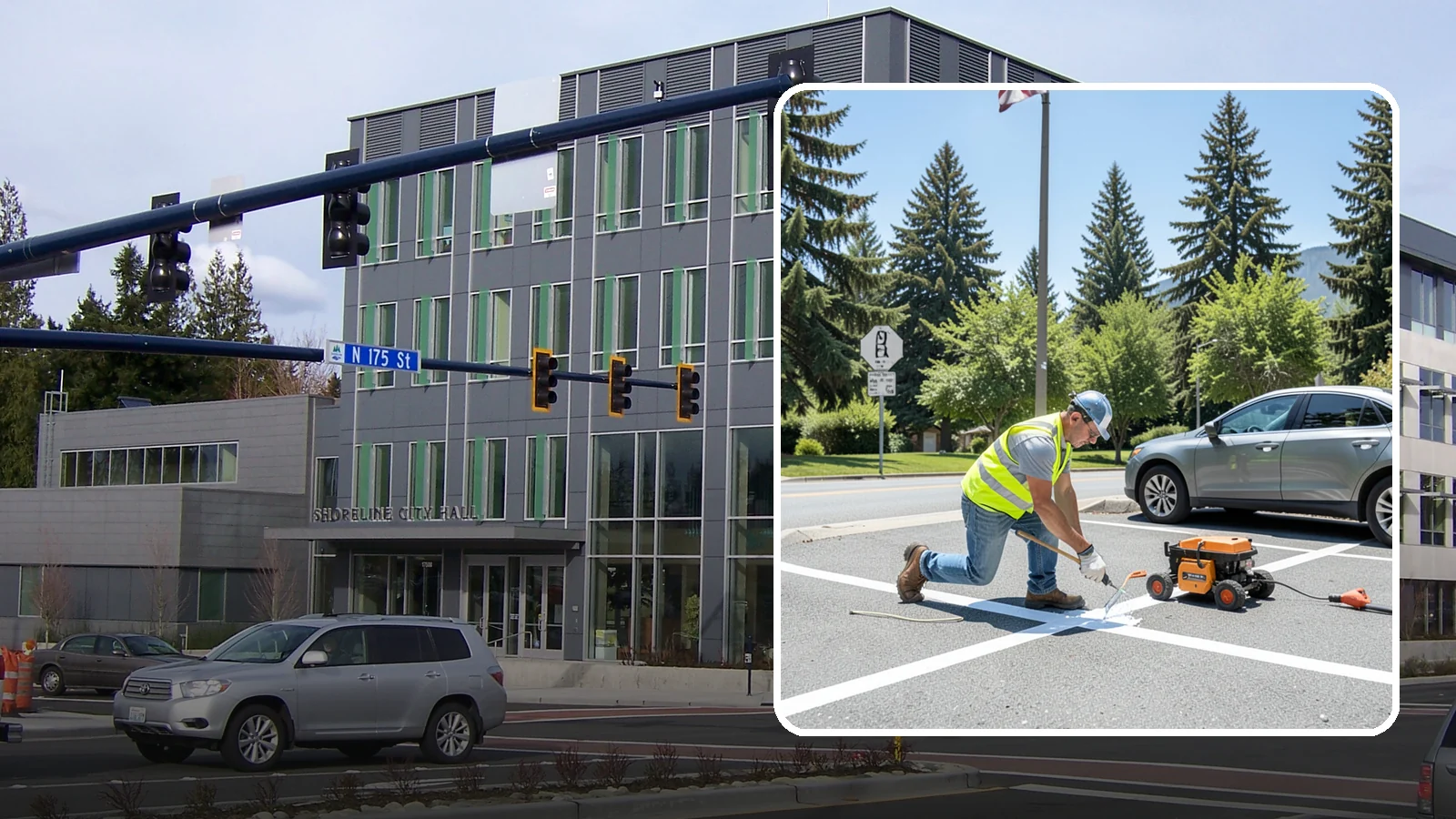 ADA Stall Striping in Shoreline, King County, WA - ADA stall striping brings accessible parking into compliance with layout, signage, and markings.
