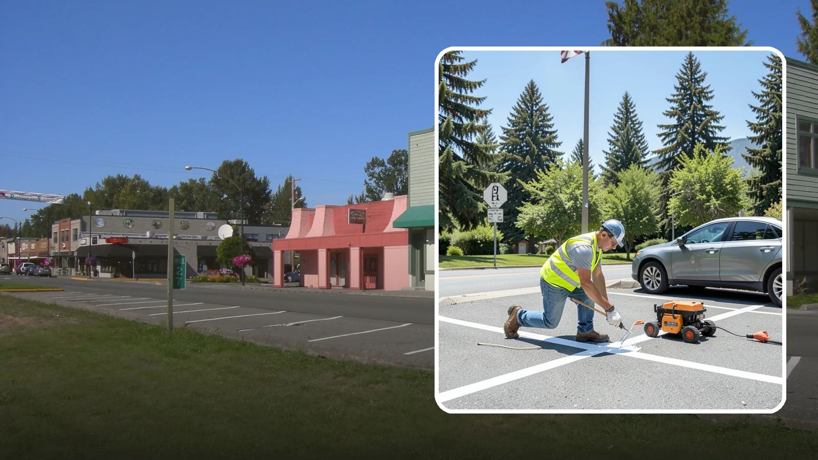 ADA Stall Striping in Snoqualmie, King County, WA - ADA stall striping brings accessible parking into compliance with layout, signage, and markings.