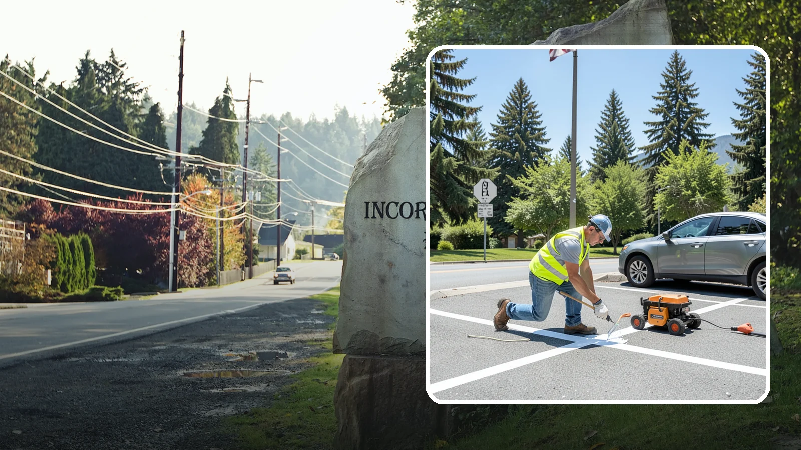 ADA Stall Striping in Wilkeson, Pierce County, WA - ADA stall striping brings accessible parking into compliance with layout, signage, and markings.