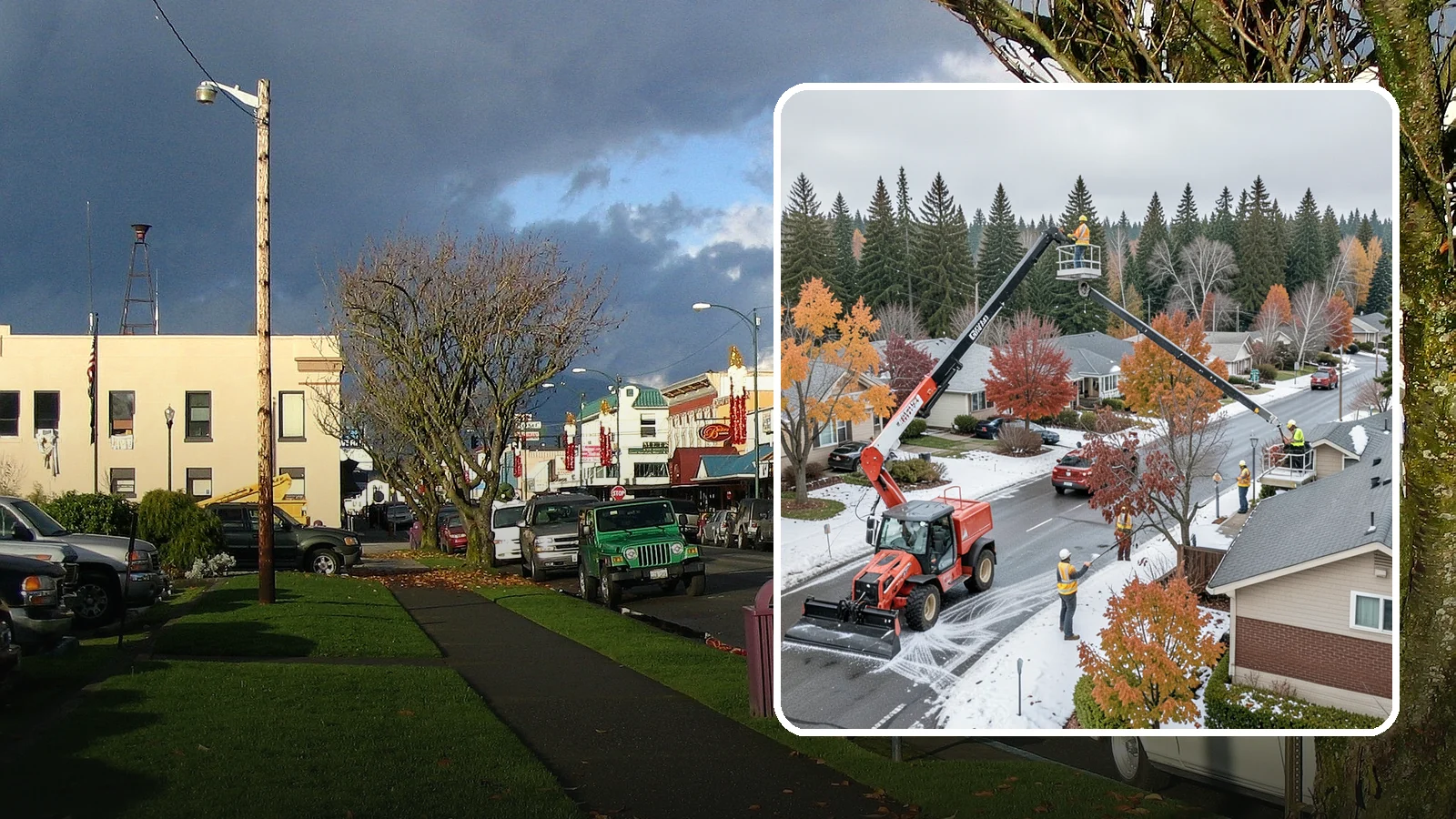 Aerial Lift Services in Arlington, Snohomish County, WA - Certified bucket-truck and aerial lift crews for elevated work on trees, lights, and structures.