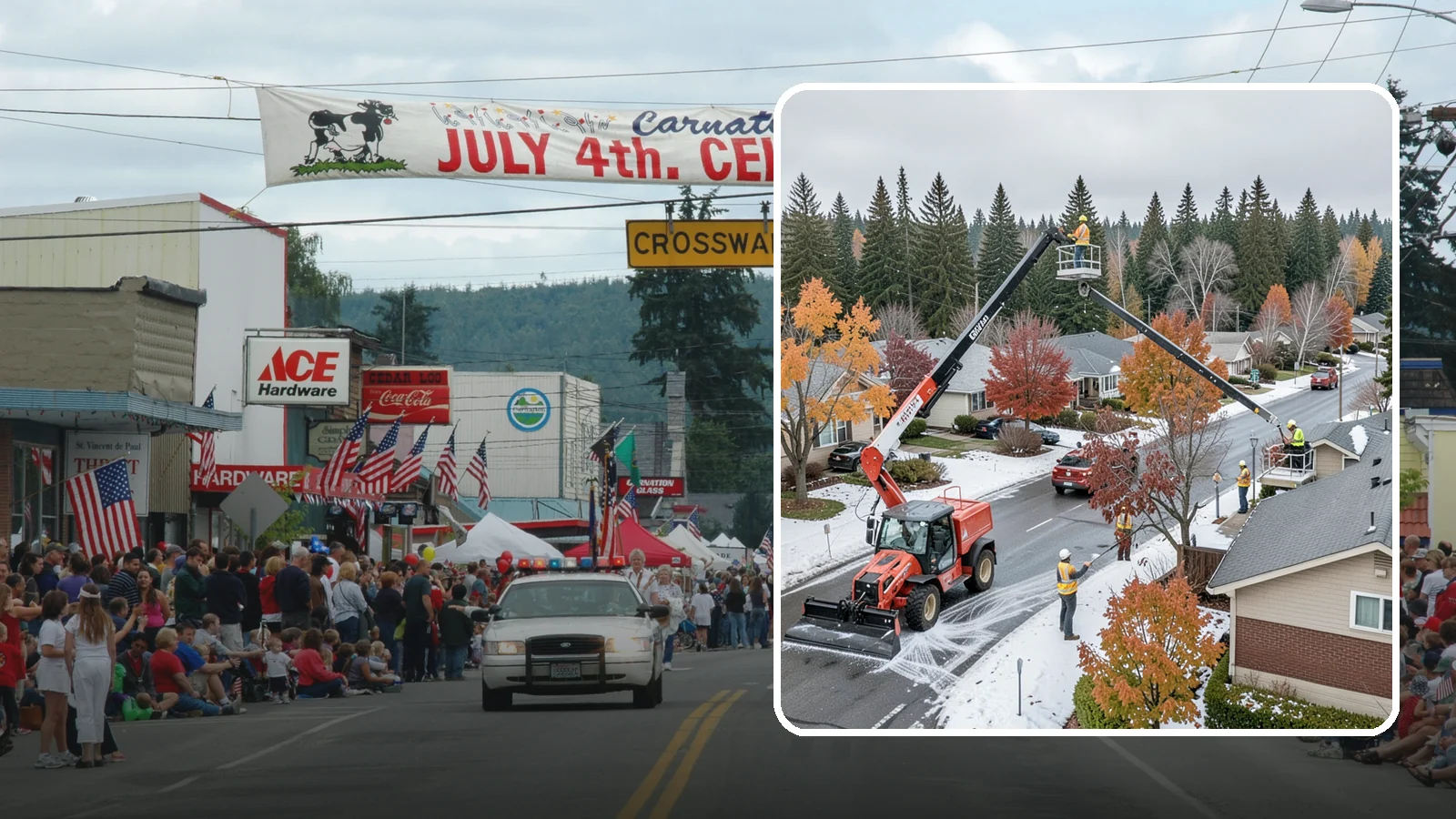 Aerial Lift Services in Carnation, King County, WA - Certified bucket-truck and aerial lift crews for elevated work on trees, lights, and structures.