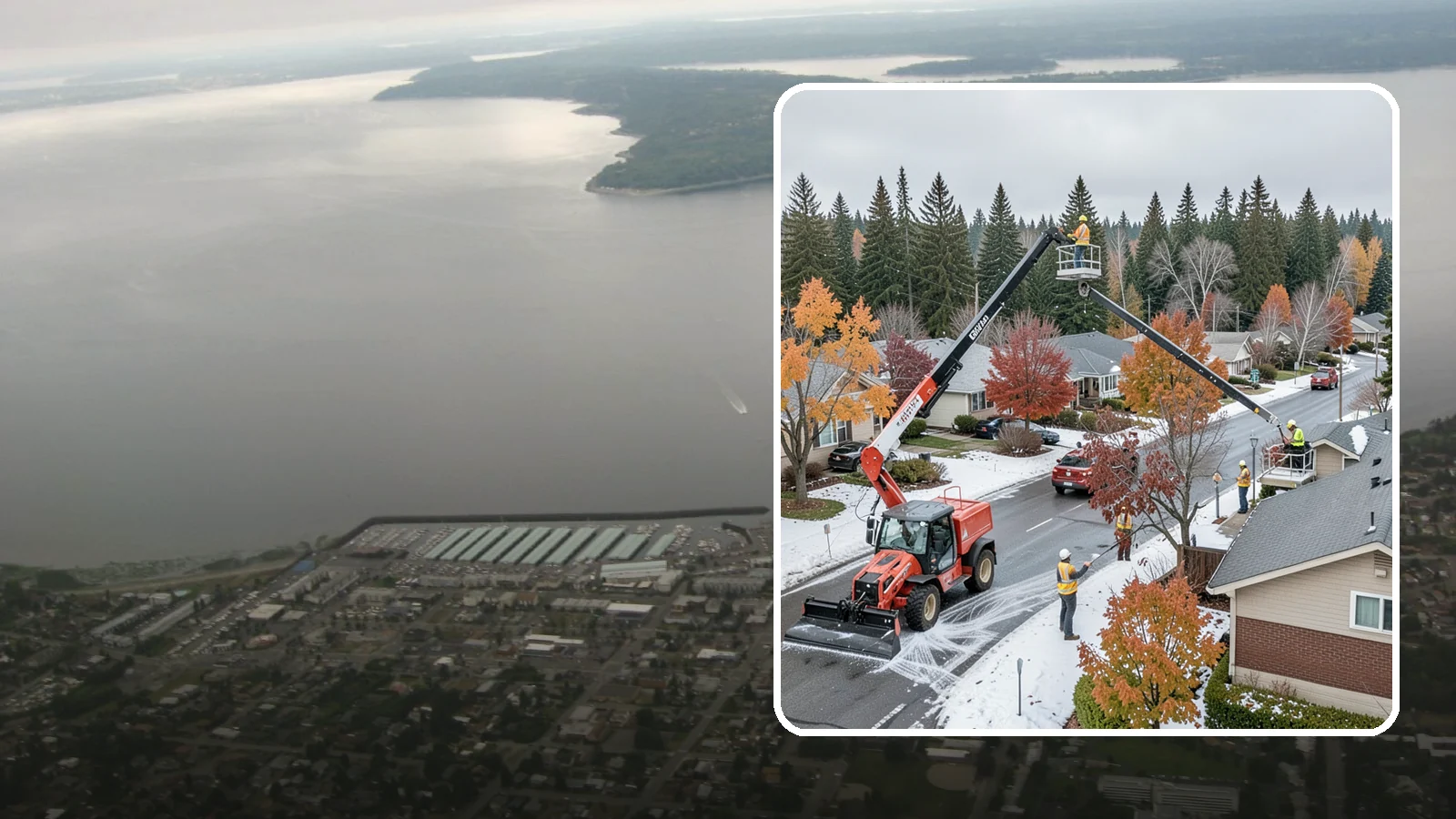 Aerial Lift Services in Des Moines, King County, WA - Certified bucket-truck and aerial lift crews for elevated work on trees, lights, and structures.