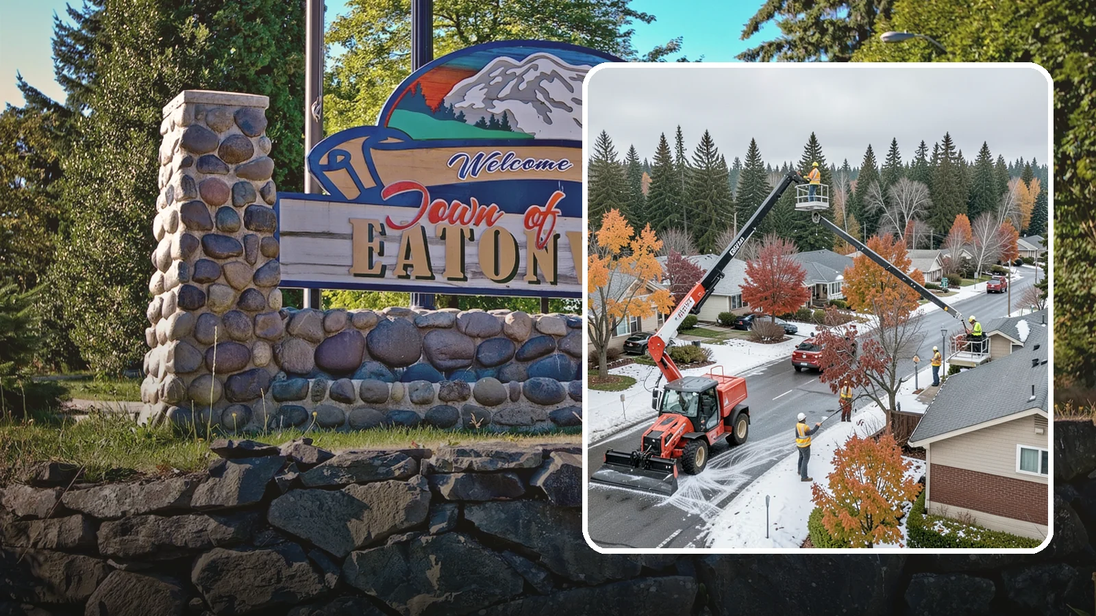 Aerial Lift Services in Eatonville, Pierce County, WA - Certified bucket-truck and aerial lift crews for elevated work on trees, lights, and structures.