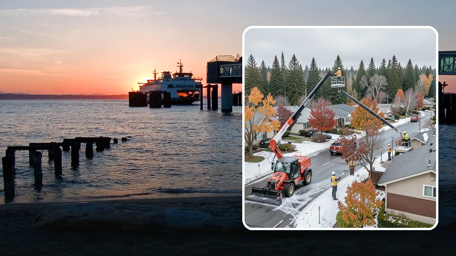 Aerial Lift Services in Edmonds, Snohomish County, WA - Certified bucket-truck and aerial lift crews for elevated work on trees, lights, and structures.