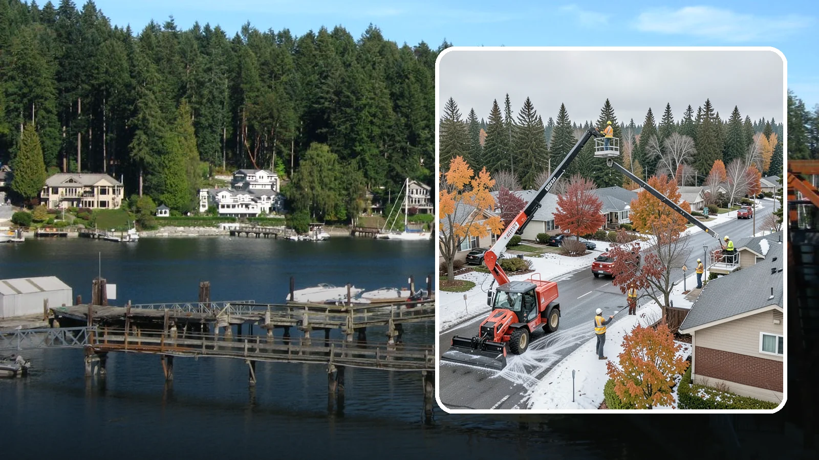 Aerial Lift Services in Gig Harbor, Pierce County, WA - Certified bucket-truck and aerial lift crews for elevated work on trees, lights, and structures.