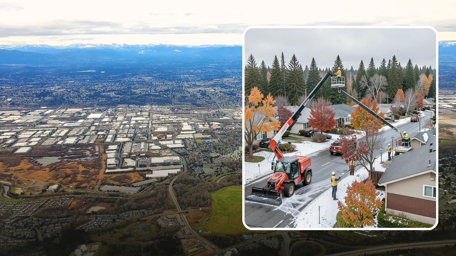 Aerial Lift Services in Kent, King County, WA - Certified bucket-truck and aerial lift crews for elevated work on trees, lights, and structures.