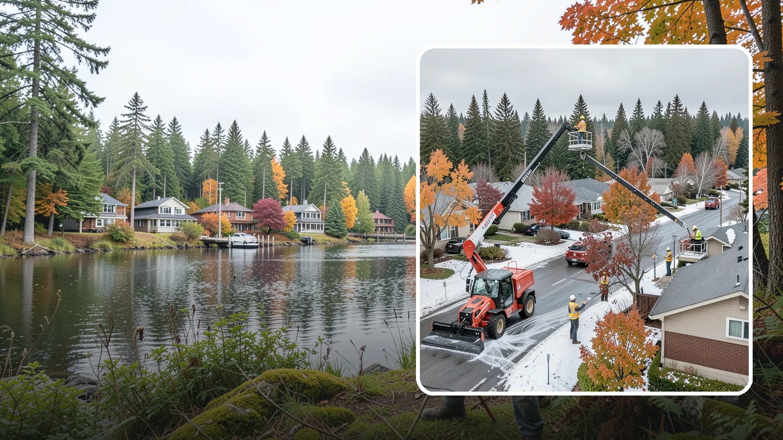 Aerial Lift Services in La Conner, Skagit County, WA - Certified bucket-truck and aerial lift crews for elevated work on trees, lights, and structures.