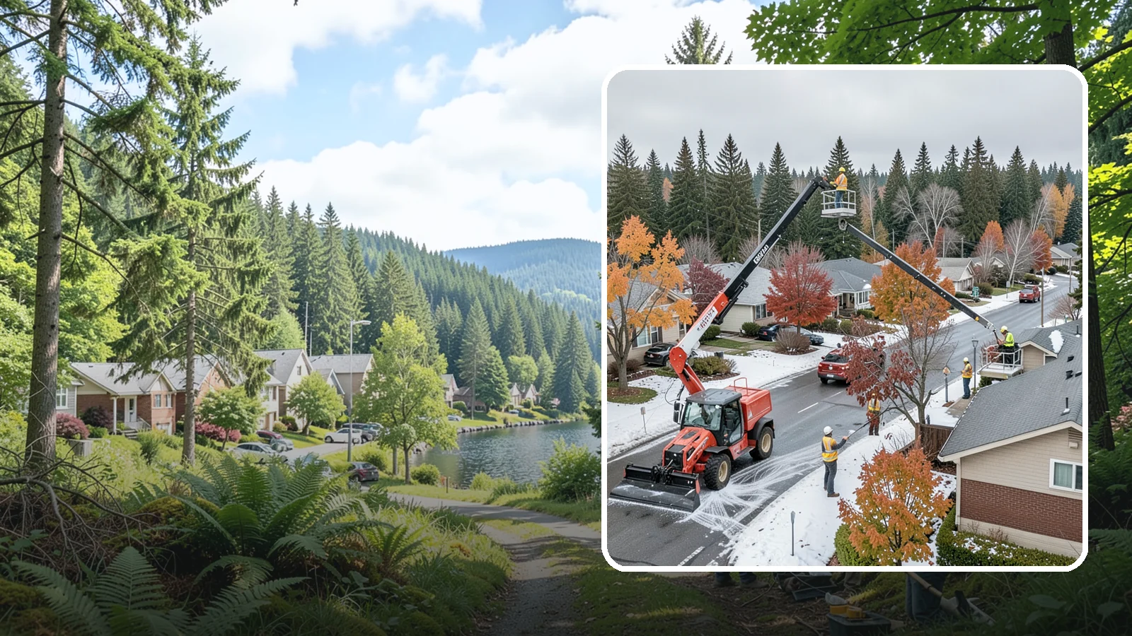Aerial Lift Services in Lake Forest Park, King County, WA - Certified bucket-truck and aerial lift crews for elevated work on trees, lights, and structures.