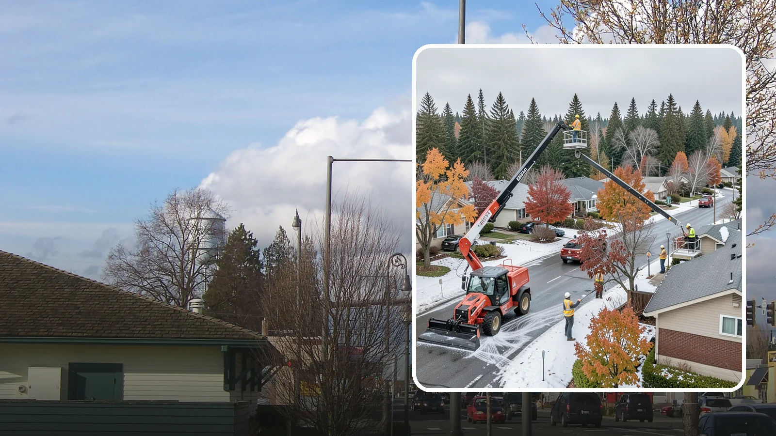 Aerial Lift Services in Marysville, Snohomish County, WA - Certified bucket-truck and aerial lift crews for elevated work on trees, lights, and structures.