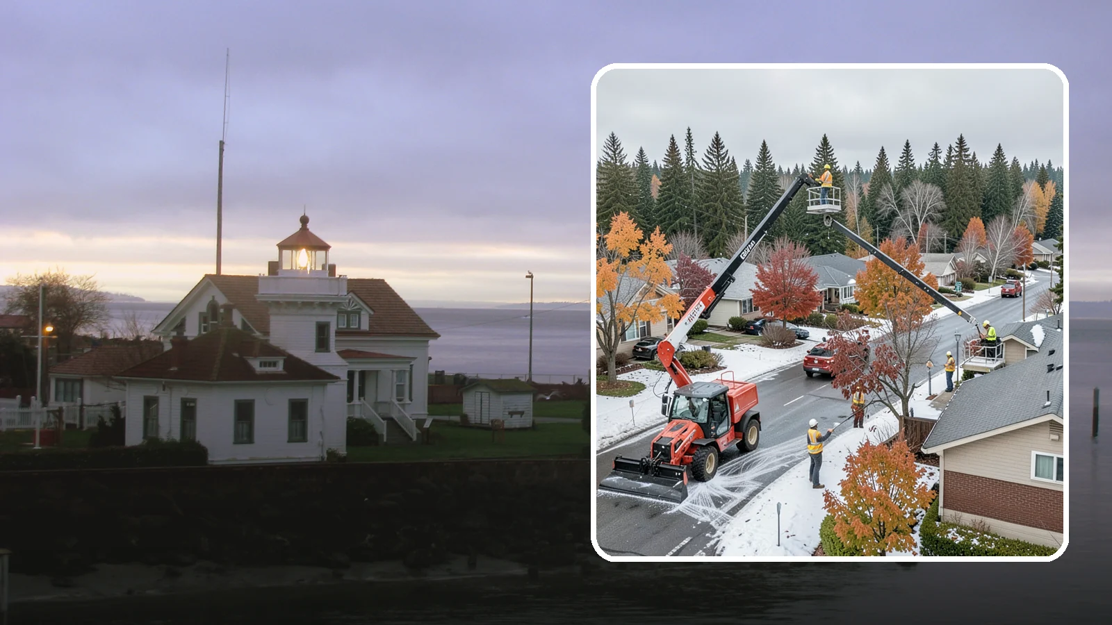 Aerial Lift Services in Mukilteo, Snohomish County, WA - Certified bucket-truck and aerial lift crews for elevated work on trees, lights, and structures.