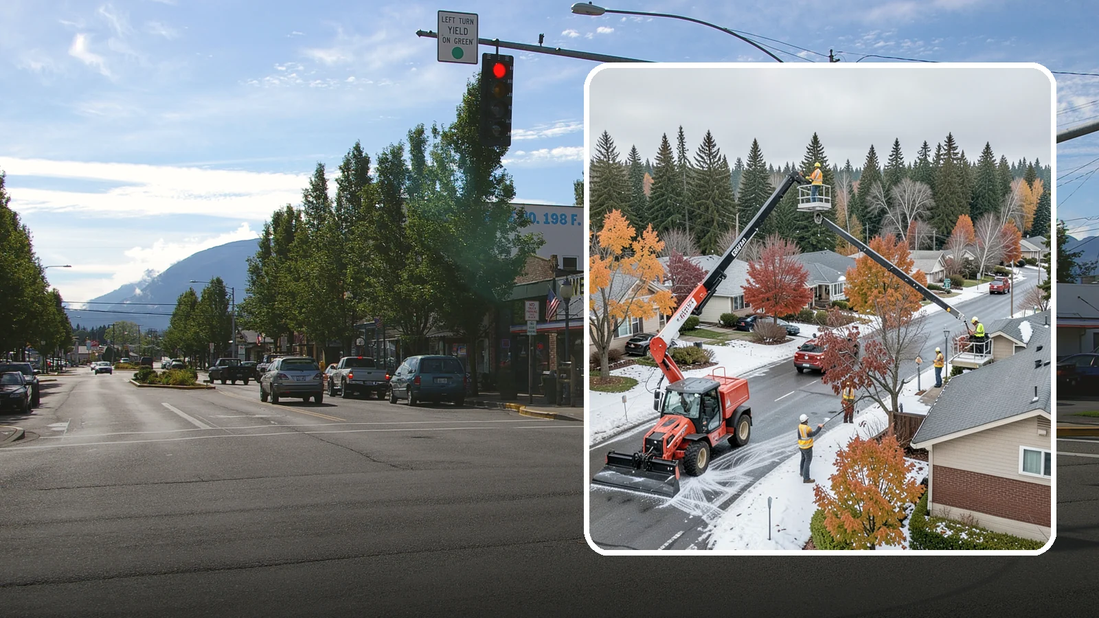 Aerial Lift Services in North Bend, King County, WA - Certified bucket-truck and aerial lift crews for elevated work on trees, lights, and structures.
