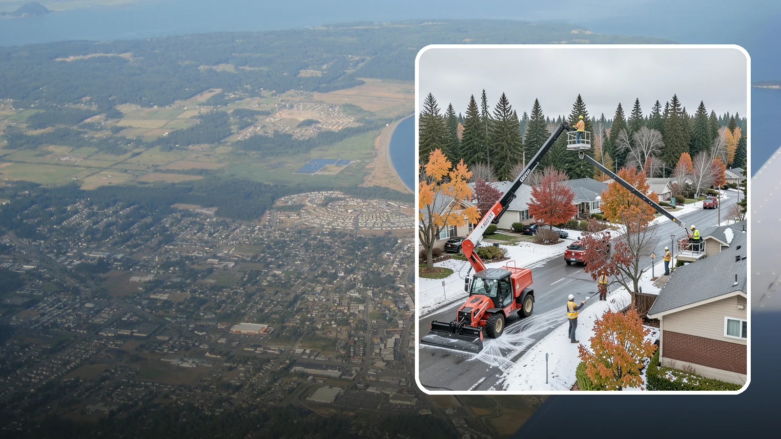 Aerial Lift Services in Oak Harbor, Island County, WA - Certified bucket-truck and aerial lift crews for elevated work on trees, lights, and structures.