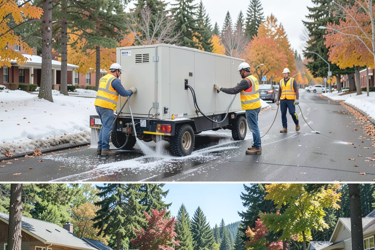 Aerial Lift Services in Orting, Pierce County, WA - Elevated tree and lighting work is scheduled around wind conditions, which limit safe lift operation during storms.