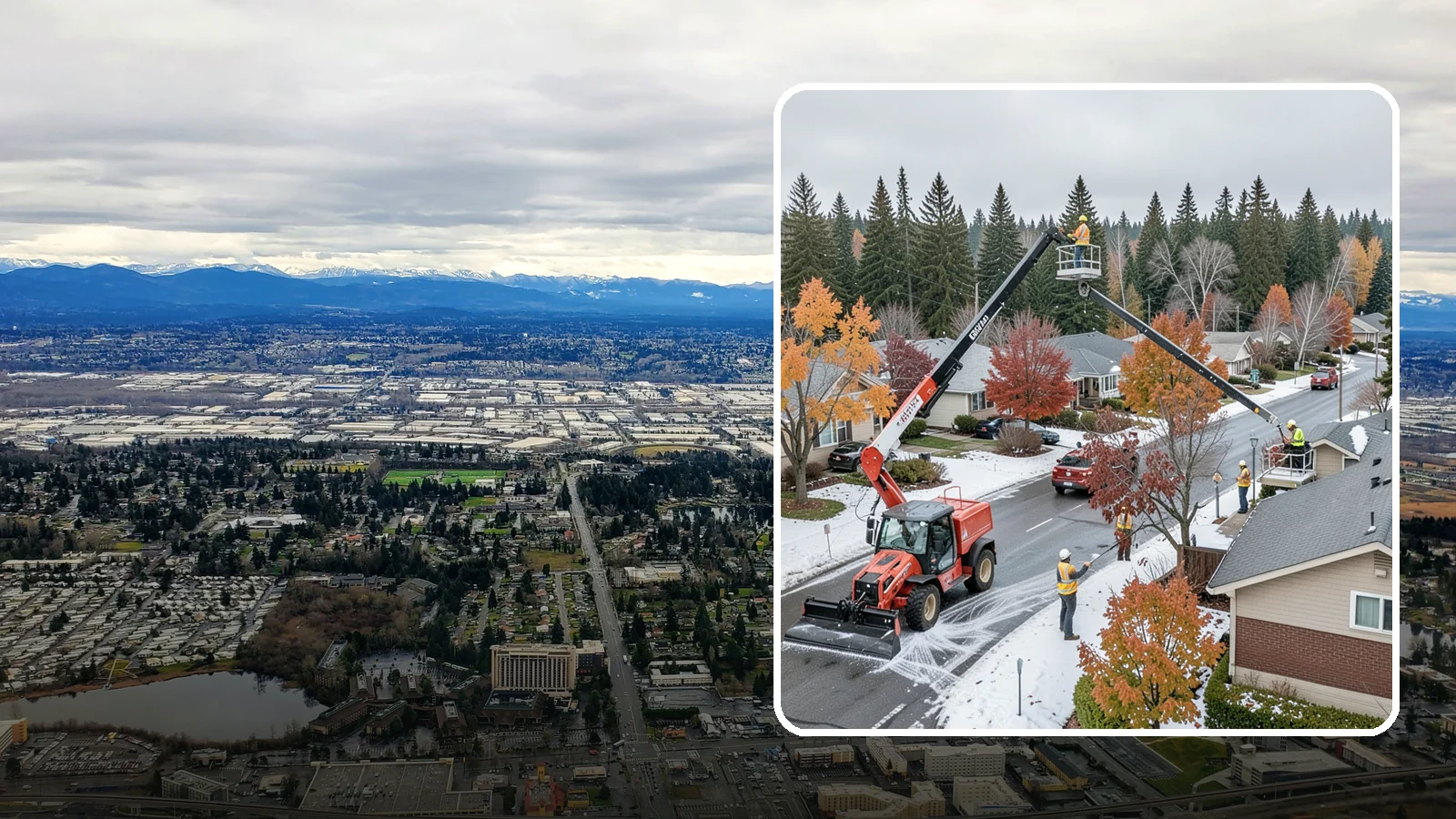 Aerial Lift Services in SeaTac, King County, WA - Certified bucket-truck and aerial lift crews for elevated work on trees, lights, and structures.
