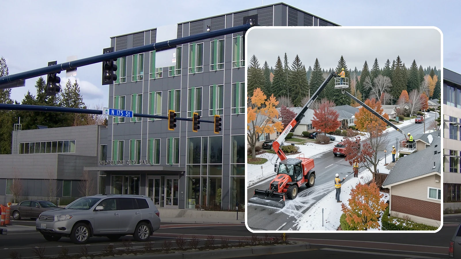 Aerial Lift Services in Shoreline, King County, WA - Certified bucket-truck and aerial lift crews for elevated work on trees, lights, and structures.