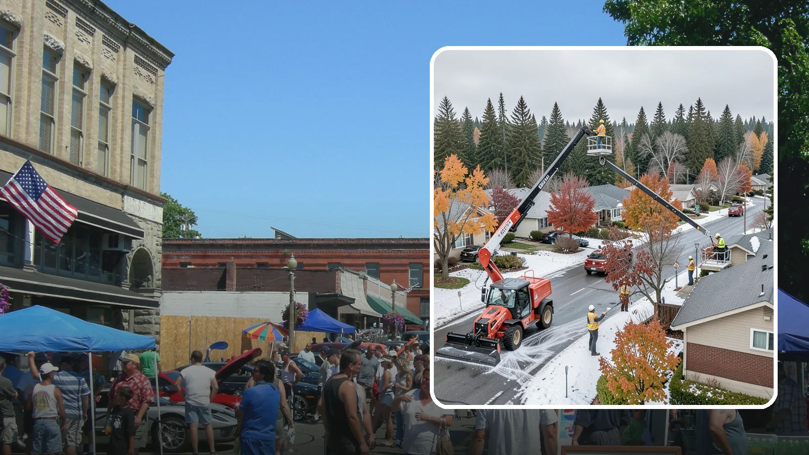 Aerial Lift Services in Snohomish, Snohomish County, WA - Certified bucket-truck and aerial lift crews for elevated work on trees, lights, and structures.