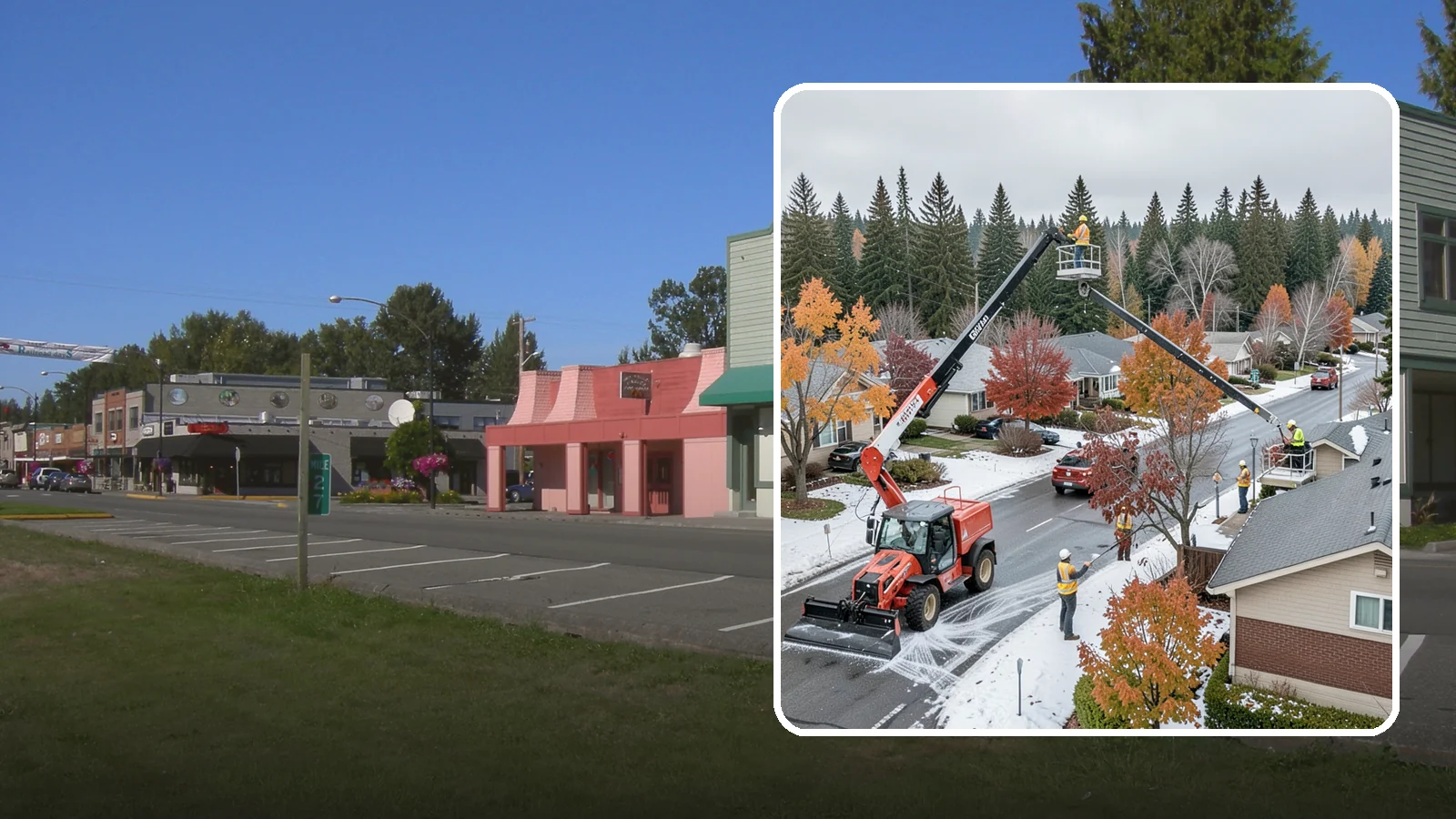 Aerial Lift Services in Snoqualmie, King County, WA - Certified bucket-truck and aerial lift crews for elevated work on trees, lights, and structures.